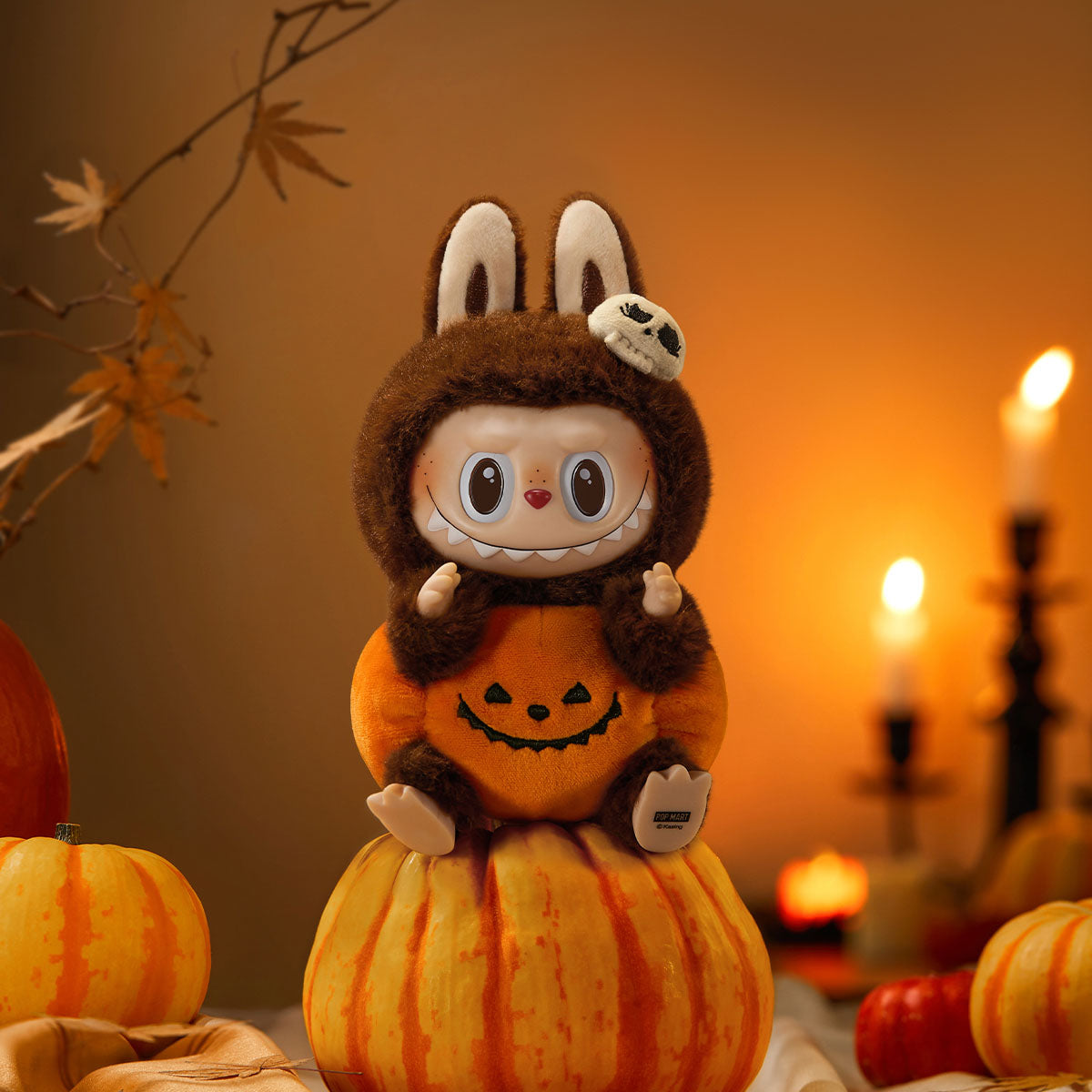 LABUBU-Happy Halloween Party Series-Sitting Pumpkin Vinyl Plush Pendant