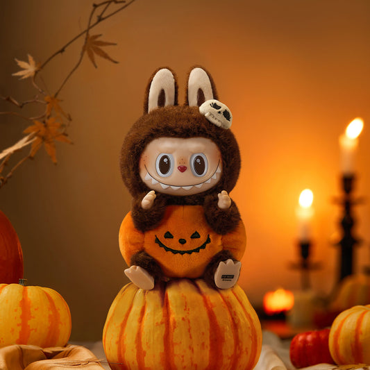LABUBU-Happy Halloween Party Series-Sitting Pumpkin Vinyl Plush Pendant
